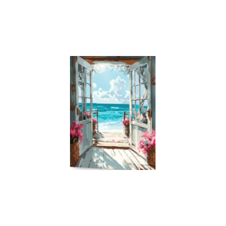 KIT PAINT BY NUMBERS CON BASTIDOR VISTA TURQUESA 40X50